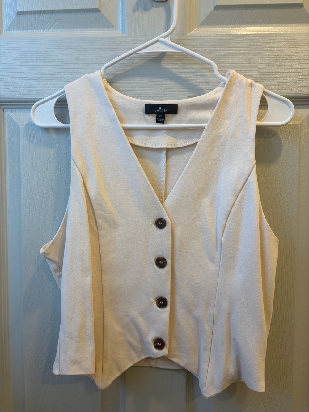 Lulu's Cream Sleeveless Button Vest